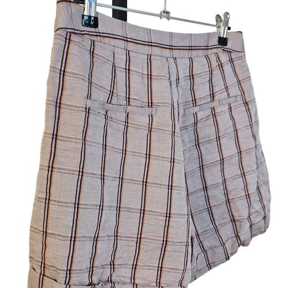 Frank & Oak Womens Linen Lyocell Plaid High Rise Shorts Size 4 - Picture 3 of 8